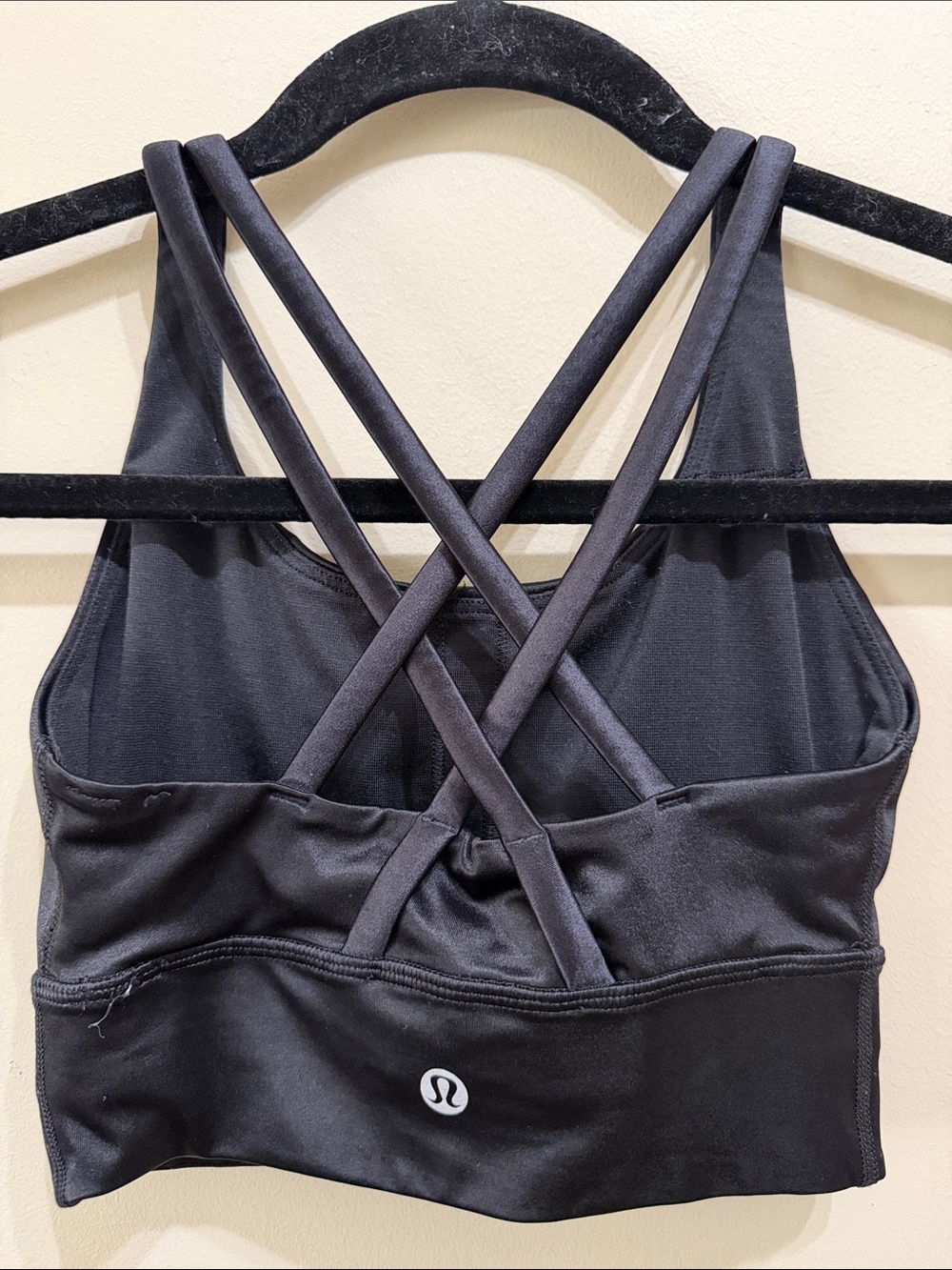 Lululemon Energy Longline Bra *Medium Support, B–D Cup Satin Shine Black Sz 2 XS - Picture 3 of 5